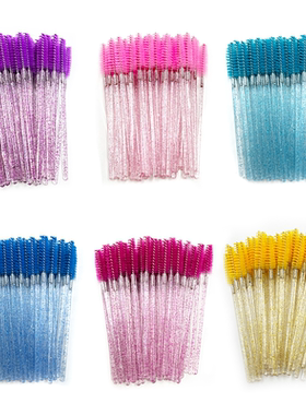 50Pcs Disposable Micro Glitter Eyelash Mascara Wands Mini