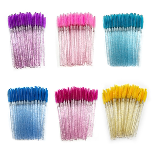 50Pcs Disposable Micro Glitter Eyelash Mascara Wands Mini
