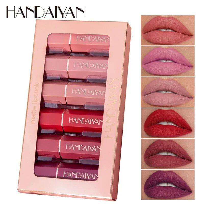 6Pcs/Box Velvet Matte Lipstick Kit Lips Makeup Nude Lip Stic