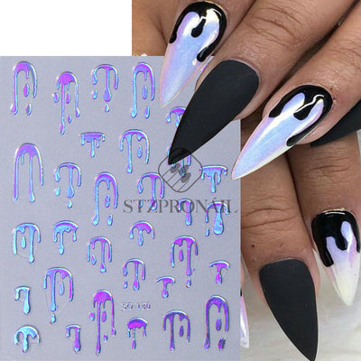 Halloween Nail Stickers Bronzing Four-color Blood Drop Shape