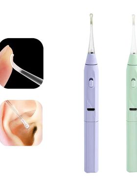 Ear Cleaner Soft Silicone Earpick USB Rechargeable Flashligh