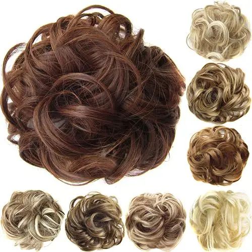 Fashion Synthetic Chignon With Rubber Band Brown Blonde Wome