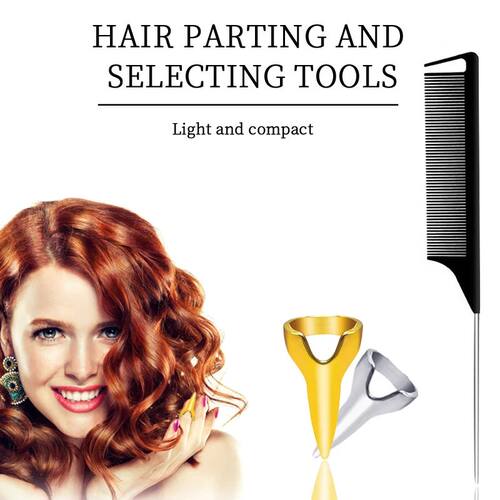 Hair Selecting Tools Set Metal Parting Ring Hair Sectioning
