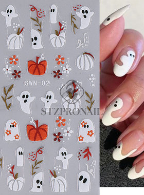 Halloween nail sticker cartoon ghost pumpkin spider eye reli