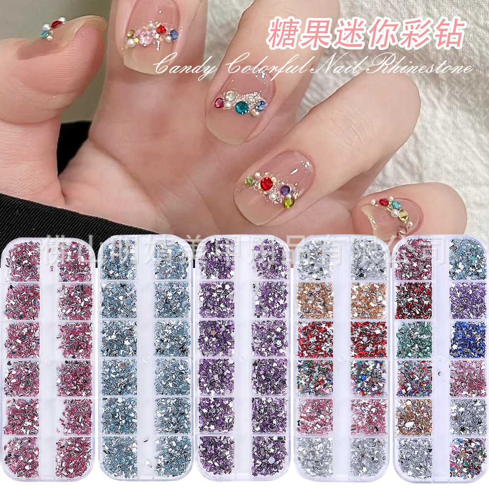 Nail Art Color Diamond Mini Candy Diamond Flat Bottom Color