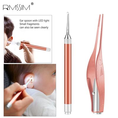 Baby Ear Cleaner Spoon LED Flash Light Ear Wax Curette Picke