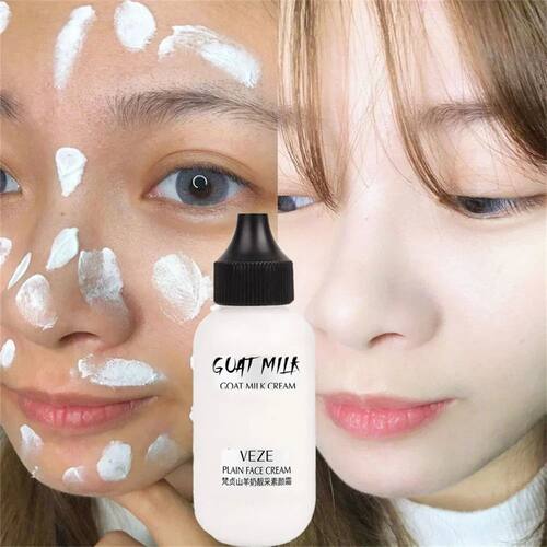 Lazy Foundation Goat Milk Cream Natural Whitening Full Cover