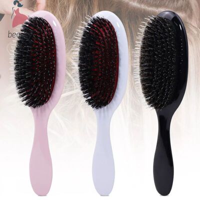 1PC Oval Boar Bristle Nylon Hair Comb Mini Anti-static Hair
