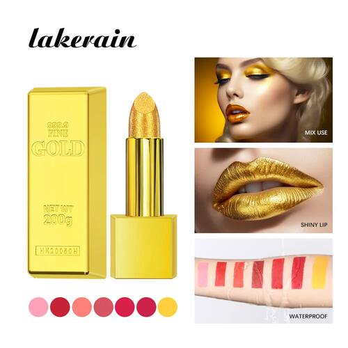 Hallowmas High-pigmented Gold Lipstick Shiny Metallic Matte