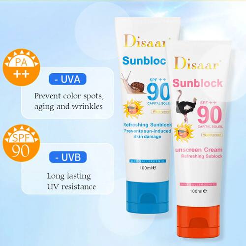 1pcs 100ml Snail Sunscreen Cream 100ml Protection Face Cream