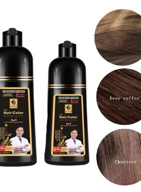 Long Lasting Hair Color Shampoo 3In1 Black Hair Dye Shampoo