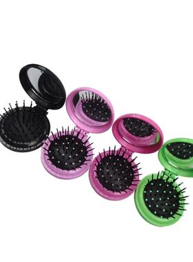 Mini Hair Comb With Folding Mirror Traveling Portable Massag
