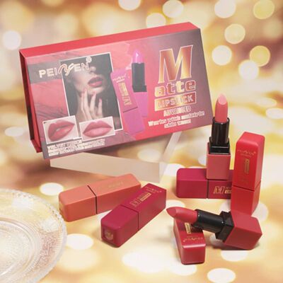 Matte Lipstick Set 6 Colors Multi-Finish Long Lasting Moistu