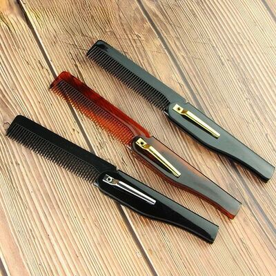 Foldable Hair Comb Pocket Clip Moustache Beard Styling Tool
