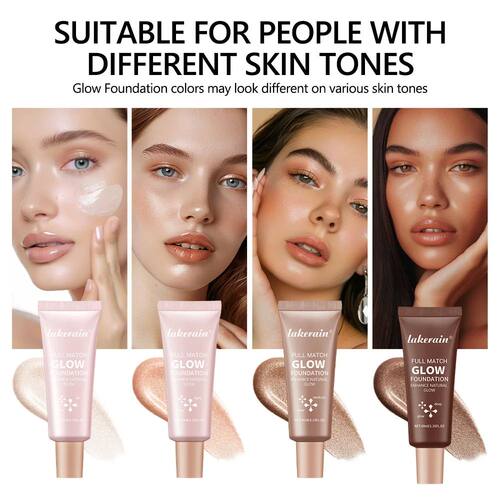 Glowing Foundation Natural Glow Enhancer Moisturizing Lightw