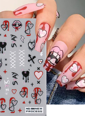 Halloween Nail Sticker Frosted Ghost Pink Pumpkin Love Cobwe