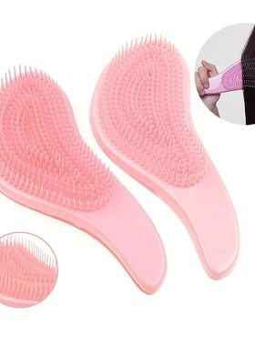 1pc Magic Detangling Comb Anti-static Massage Hair Brush Tan