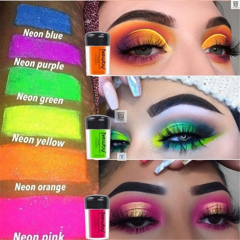 12 orders neon eyeshadow high pigment loose powder yellow