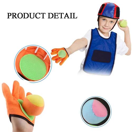 1 Set Kids Sucker Sticky Ball Toy Outdoor Fun Sports Catch B