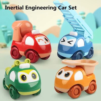 Cartoon Kids Toy Cute Inertia Car Set Anti-collision Anti-fa
