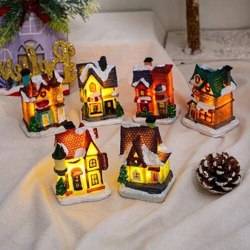 Christmas Glowing House Ornament Romantic Warm Lighting Resi