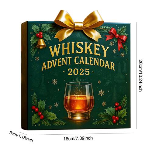 Whiskey Christmas Calendars W/ 24 Ornament Christmas Countdo