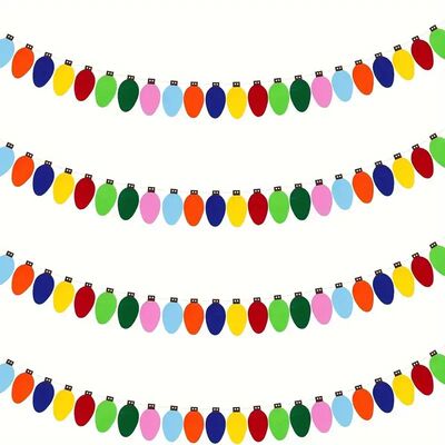 25pcs Christmas colored small light bulb felt banner Christm