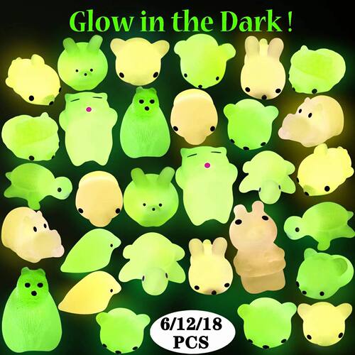 6/12/18Pc Luminous Mochi Squishies Mochi Squishy Animals Str