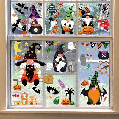 Halloween Gnome Window Clings Decals Decorations Window Stic