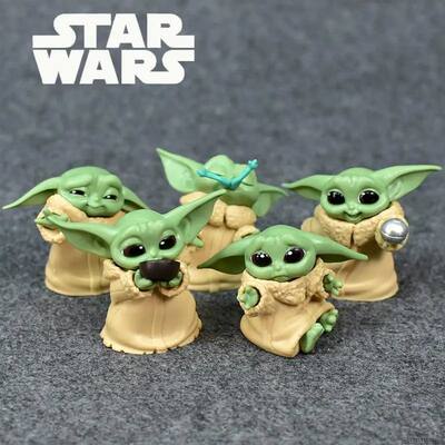 Baby Yoda Grogu Mandalorian Action Figure Toys 4-7cm Yoda