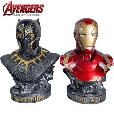 16CM Iron Man Panther Bust Anime Figure Statue marvel Avenge