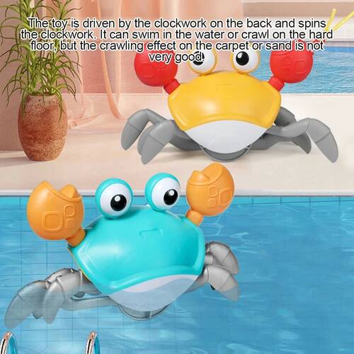 Baby Bath Tub Water Play Crab Toy Clockwork Portable Beach C