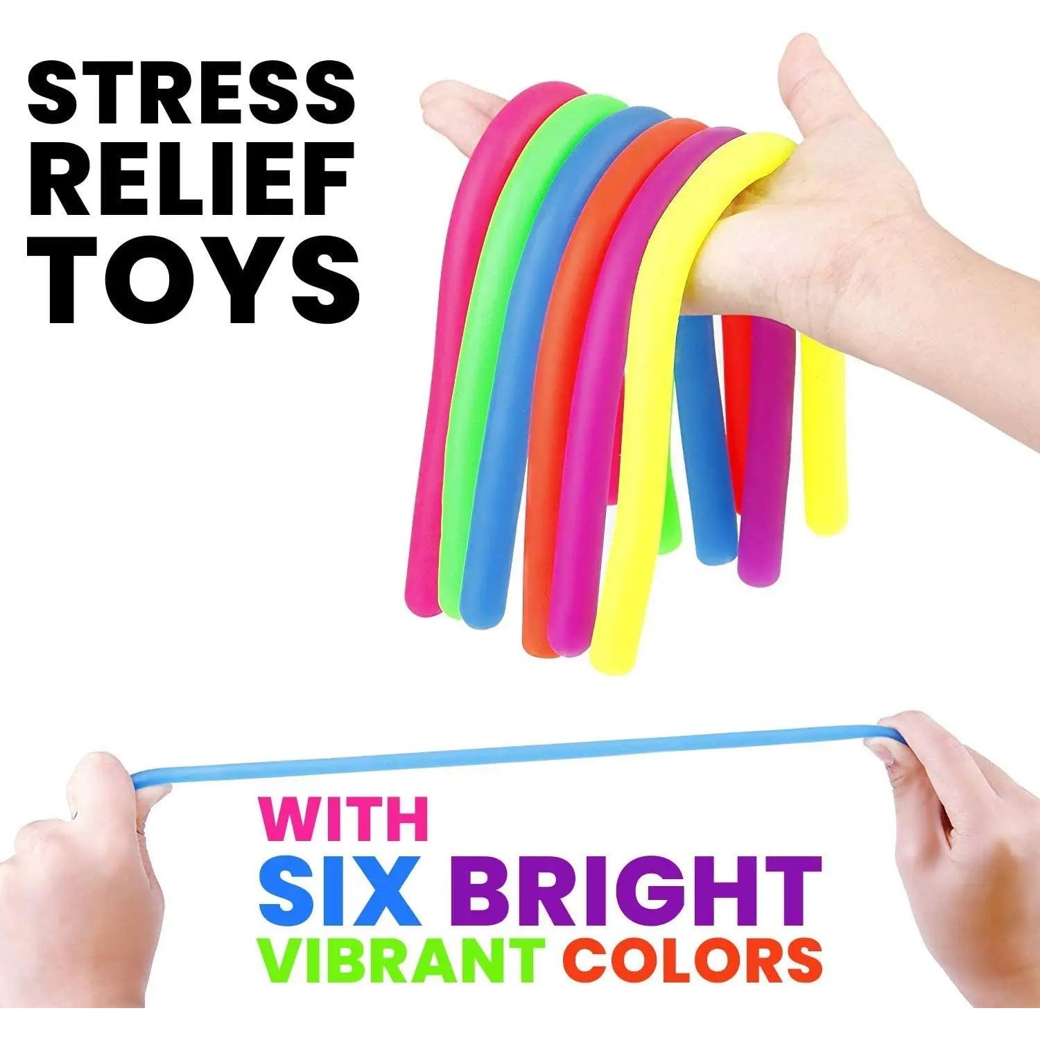 6 Pack Stretchy String Fidgets Sensory Toys Resistance Squee