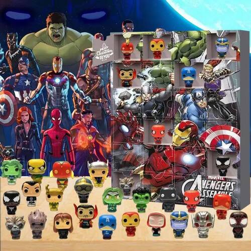 24 Countdown Numbers Blind Box Toy Avengers 3d Doll Children