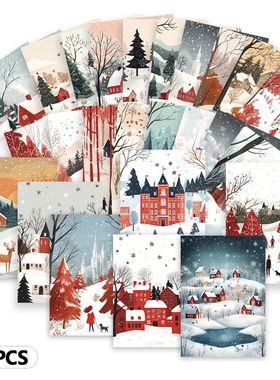32pcs winter snow postcards room decoration stickers brochur