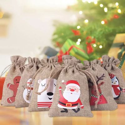 8/10/15Pcs Christmas Advent Calendar Gift Bags DIY Merry Chr