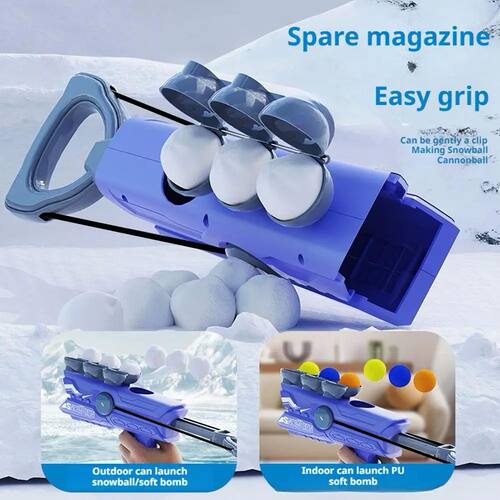 2In1 Soft Foam Ball and Snowball Gun Winter Outdoor Snowball
