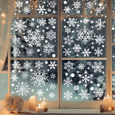137 Christmas Snowflake Window Flowers - PVC Electrostatic S