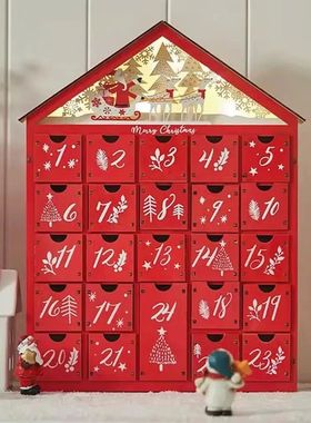 Wooden Christmas Advent Calendar With 24 Storage Drawers Vil