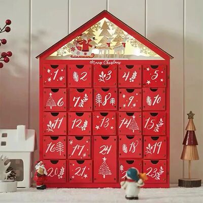Wooden Christmas Advent Calendar With 24 Storage Drawers Vil