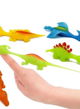 Novelty dinosaur finger slingshot sticky catapult toy 6/12/1