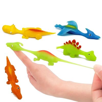 Novelty dinosaur finger slingshot sticky catapult toy 6/12/1