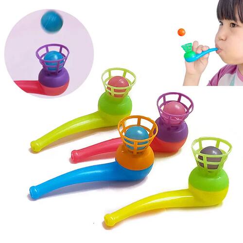 10PCS/Set Blow Pipe Balls Kid Blow Blowing Children Toys Spo