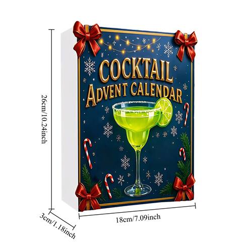 Cocktail 24 Days Christmas Countdown Calendar with 24 2D Coc