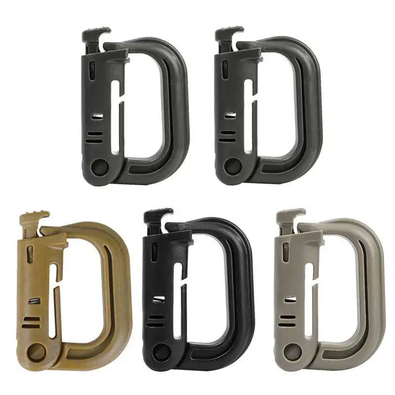 5PCS Grimloc Molle Carabiner D Locking Ring Plastic Clip Sna