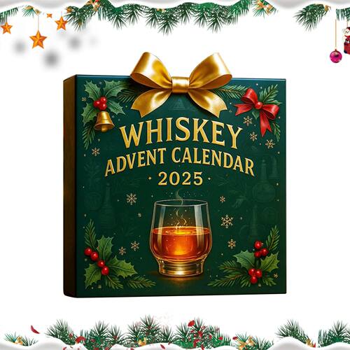 Whiskey Advent Calendar with 24 Ornament Christmas Calendars