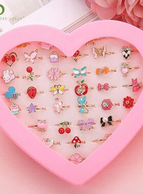 10/20/36 pcs Cute Adjustable Rings Children Girls Pretend Pl