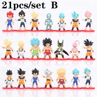 8-21pcs/lot Dragon Ball Mini Figure Super Saiyan Goku Vegeta