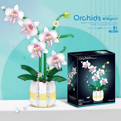 Building Blocks Orchid Flowers Bouquet Flower Blocks Bonsai