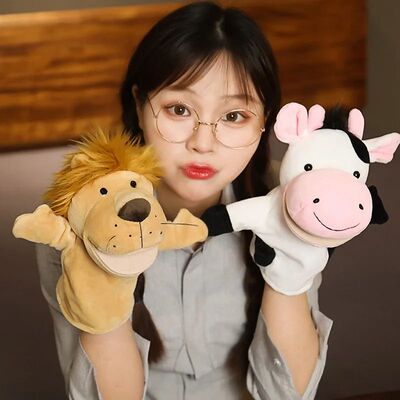 Hand Finger Puppets Cartoon Plush Toy Party Supply Family Ga
